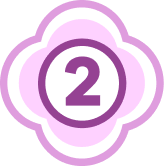 A badge with a number 2 representing second place