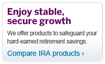 Enjoy stable secure growth. We offer products to safeguard your hard-earned retirement savings. Compare IRA products