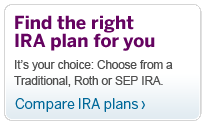 Find the right IRA plan for you. It's your choice: Choose from a Traditional, Roth or SEP IRA. Compare IRA plans.