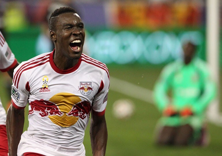 Sam celebrating during his playing days with the New York Red Bulls
