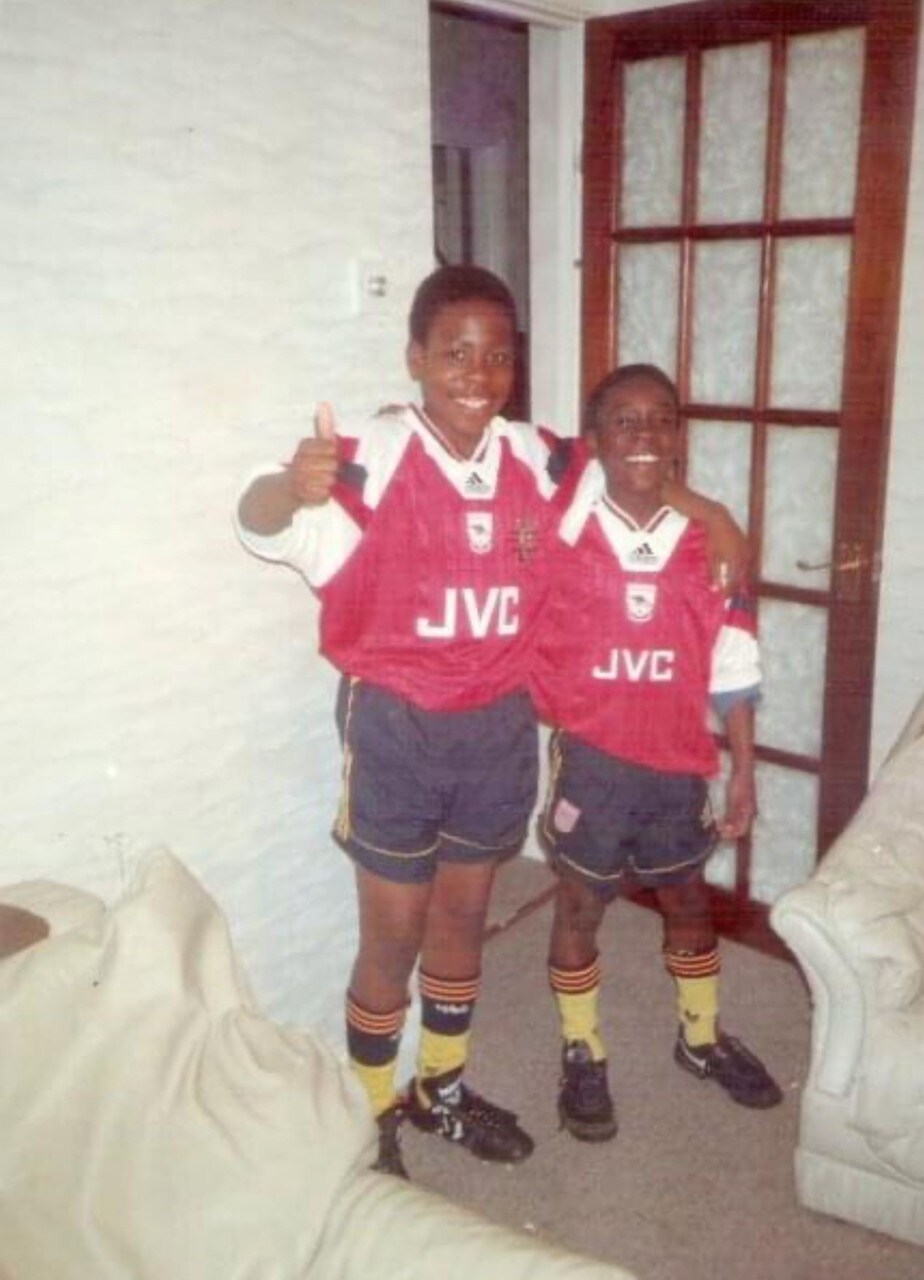 Sam and his brother as young children in their first kits
