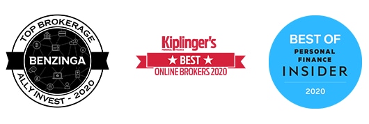 Benzinga Top Brokerage Ally Invest - 2020, Kiplinger’s Best Online Brokers 2020, and Insider Best of Personal Finance 2020 Accolades