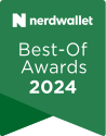 NerdWallet logo with text "Best-Of Awards 2024"