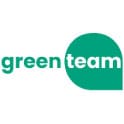 Ally green team logo with the word team inside of a green leaf.