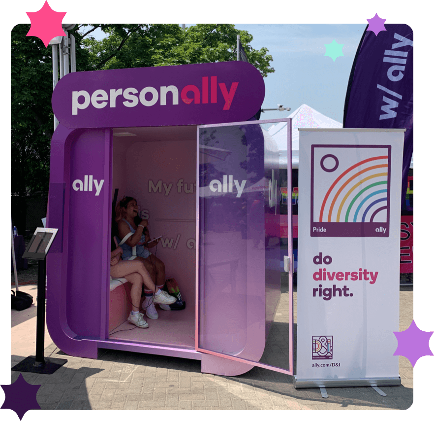 The Mirror booth at a Pride event