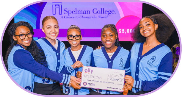 Third place winners from Spelman College: Awah Asangwe, Madison Corzine, Dominique Preston, Wynter Stokes and Symone Thompson