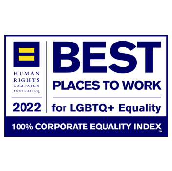 Human Rights 2022 Best Places to Work for LGBTQ+ Equality award logo