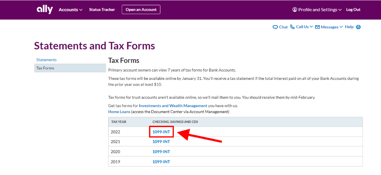 Ally bank tax forms how to access print tax forms ally