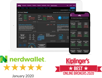 Ally Invest received a 5-star rating from NerdWallet in a January 2020 review.